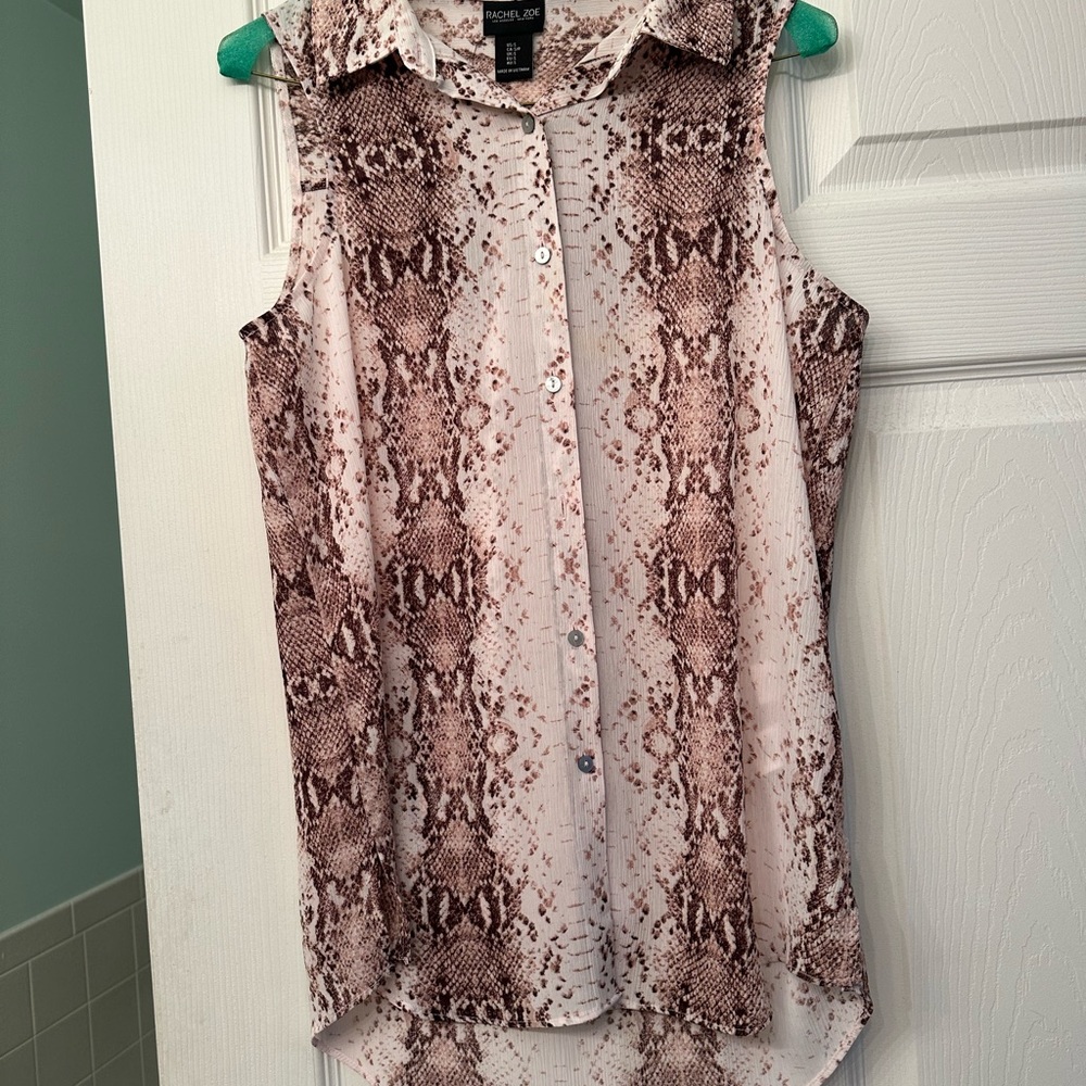 Rachel Zoe button front sleeveless blouse.  New without tag